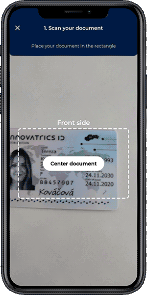 Scanning the official identity documentation to check its validity and retrieve information