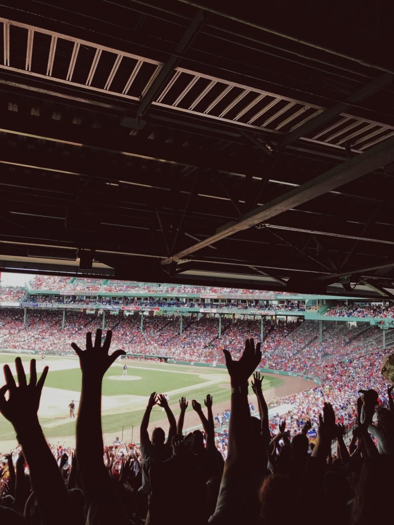 Game at a sports stadium with great atmosphere and fan engagement